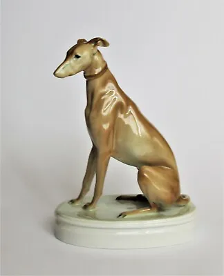 Wind Dog Porcelain Figurine Magyar Agár B.Markup 26 CM 1930er • $539