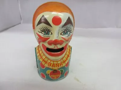 Vintage Tin  Savings Bank J Chein Clown Mechanical  Bank   41-d • $75