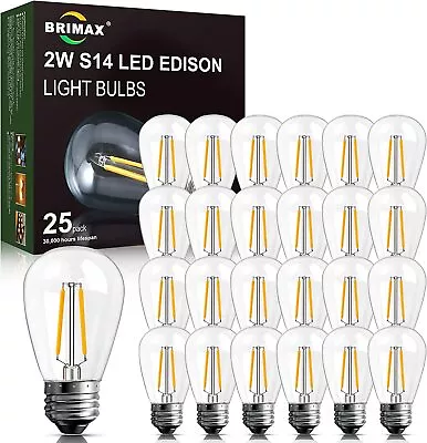 6/25 Pack E27 S14 LED Bulbs Outdoor Glass Edison Bulbs For Festoon String Lights • $38.99