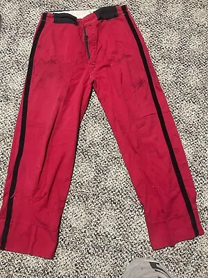 Vintage Adult Baseball Softball Pants Heavy - Red Black Striped Button S • $17.99