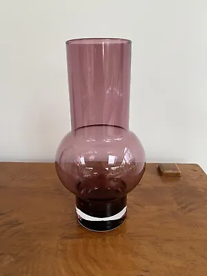 Dartington Smokey Purple Aubergine Glass Vase Flower Vessel Mid Century Style • £22