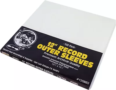 (100) 12  SUPER CLEAR 2mil Record Outer Sleeves Vinyl Bags BOPP Flush Cut 12SB02 • $21.99