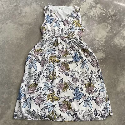 $22.95 • Buy Rachel Zoe Floral Lined Cinch Waist Rayon Midi Dress Womens Size 8 Pockets