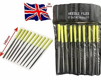 £4.99 • Buy 10pc Assorted Needle File With Plastic Handle And Wallet Modelling Metal Work