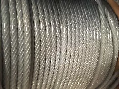 5/16 -3/8  Vinyl Coated Galvanized Aircraft Cable Steel Wire Rope 7x19 200 Feet • $189