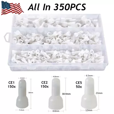 350PCS Closed End Crimp Cap Copper Core Nylon Wire Connectors 22-10AWG Terminals • $12.88