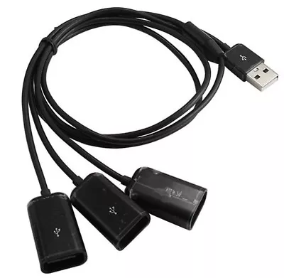 £7.95 • Buy USB-A 2.0 Male To 3 Female Jack Hub Power Adapter Y Splitter Cable Connector 1m 