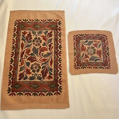 Vintage Martex Floral Paisley Hand Towel & Washcloth Made In USA Brown • $23.98