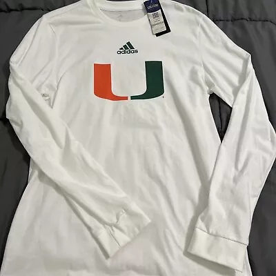 Men’s Adidas Miami Hurricanes Long Sleeve Shirt Small NWT • $15