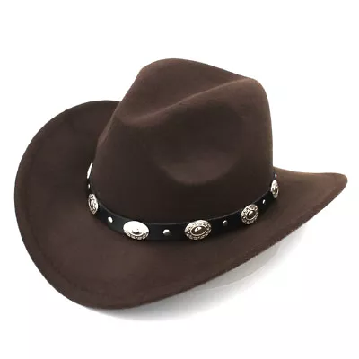 Western Kids Cowboy Hat Wide Brim Cowgirl Boys Girls Costume Cap W/ Leather Band • $12.99