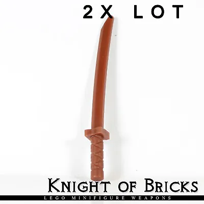 LEGO Minifigure BROWN 2x Lot Sword Katana Ninja Samurai Weapon • $1.67