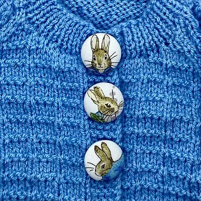 Peter Rabbit Handmade Fabric Buttons 25mm Set Of 3 Buttons For Sewing • £5