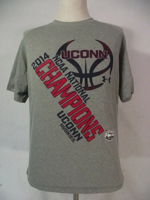 $15.96 • Buy UConn Huskies Men's Large Grey Under Armour Loose Basketball Final Four Shirt