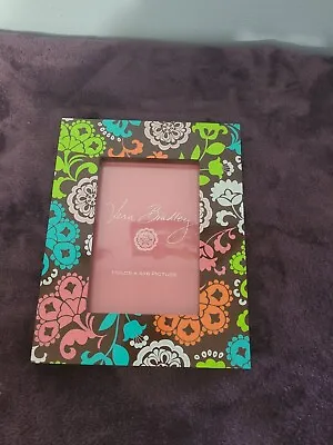 VERA BRADLEY HOLD A 4X6 PICTURE PHOTO FRAME. Brown With Colorful Floral Pattern • $14.25