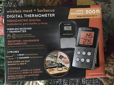 Maverick Wireless Meat Barbecue Grill Digital Thermometer 300 Ft Range LW-377 • $29.75