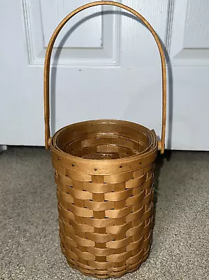 Vtg Longaberger NATURAL Beverage Wine Tote Basket Chilling Pack Protector Liner • $49.99