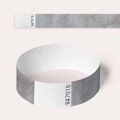 £2.90 • Buy SILVER Plain And Customised Printed Tyvek Wristbands, Paper Like, Security,