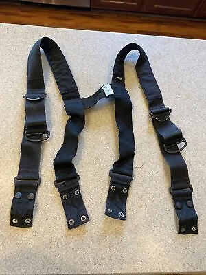 $35 • Buy Firefighter Padded Suspenders Black Parachute Turnout Pants Globe LONG READ