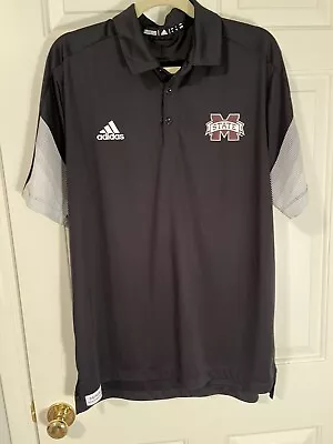 Mississippi State University Bulldogs Adidas Primeblue Black Polo Shirt Size XL • $14.75