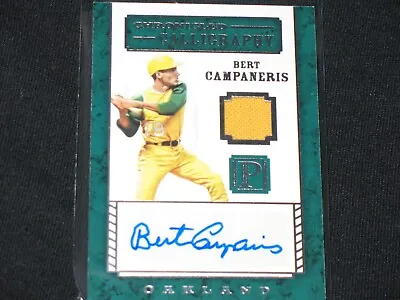 BERT CAMPANERIS 2016 PANTHEON  Calligraphy #/199  AUTO & JERSEY Card OAKLAND A's • $21.99