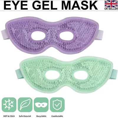 Cooling Gel Eye Mask For Stress Relief Puffiness Dark Circles Hot Cold Gel Mask • £4.99