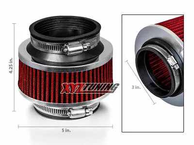 3  3 Inches Cold Air Intake Bypass Valve Air Filter 76 Mm RED Dodge • $14.39