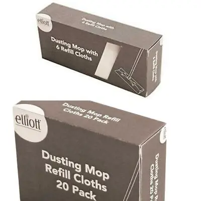 £9.40 • Buy Elliot Laminate Floor Duster Micro Fiber Mop Broom With 6 Cloths OR 20 Refills 