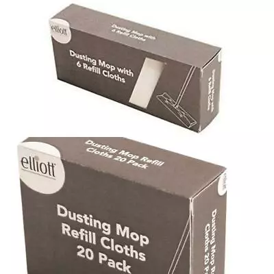 £9.95 • Buy Elliot Laminate Floor Duster Micro Fiber Mop Broom With 6 Cloths OR 20 Refills 