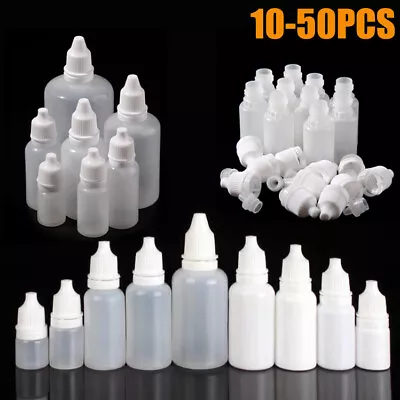 5-100ML Empty Plastic Squeezable Dropper Bottles Care Liquid Droppers Lot • £1.86