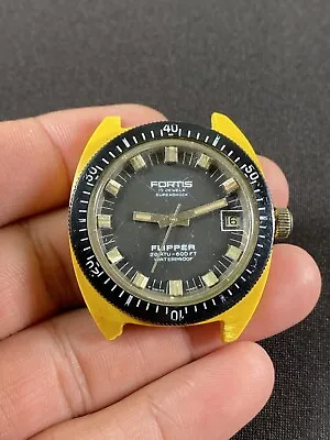 Fortis Flipper Manual Wind Vintage 17 Jewels Men's Diver's Watch - Works • $200