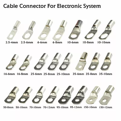 £5.19 • Buy 4MM²-70MM² Battery Copper Crimp Terminals Cable Lug Eyelet Wire Ring Connector