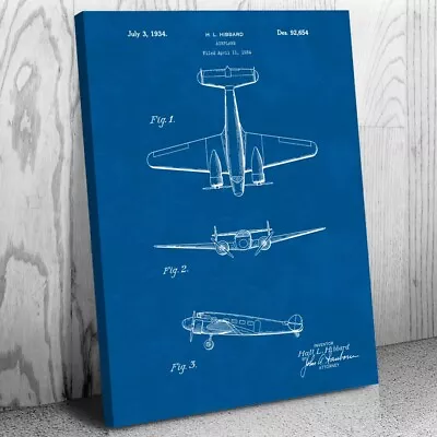 Lockheed Electra 10E Airplane Patent Canvas Print Flight Instructor Pilot Gift • $49.95