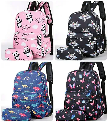 £10.44 • Buy Kids School Shoulder Bags KBB Ladies Printed Backpack Matching Pencil Case 