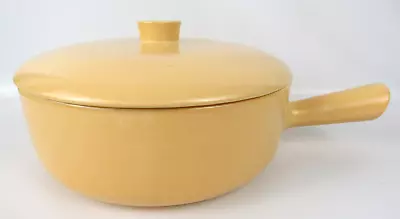 Vtg La Solana Pottery Large Casserole With Handle & Cover Yellow - 9  - 64 Oz. • $34.99