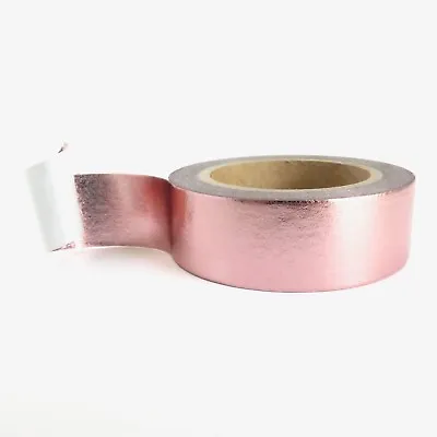 $5.50 • Buy Washi Tape Pink Rose Gold Copper Metallic Foil Solid Colour 15mm X 10m