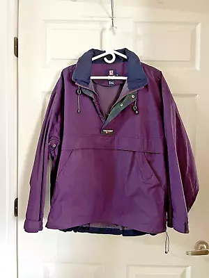 Vintage 90s Men’s Chaps Ralph Lauren Windbreaker W/ Hood Purple Size Med • $19.99