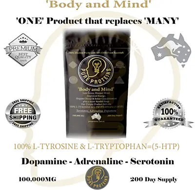 L-Tryptophan + 5HTP + L-Tyrosine - '200 X 500MG'  MOOD⭐MOTIVATION⭐STRESS⭐SLEEP • $39.95