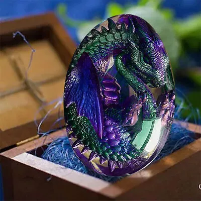 £15.80 • Buy Crystal Lava Dinosaur Egg With Holder Dragon Egg Sculpture Collection Resin Gift
