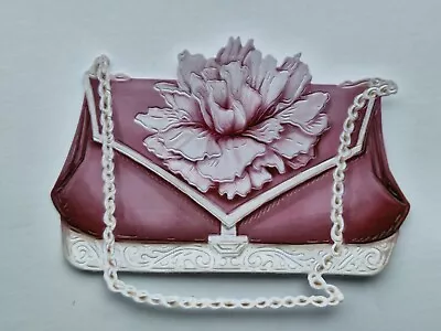 4 Die Cut Images Pink Peony Handbag Carnation Crafts  Diva Female Card Making • £3.60