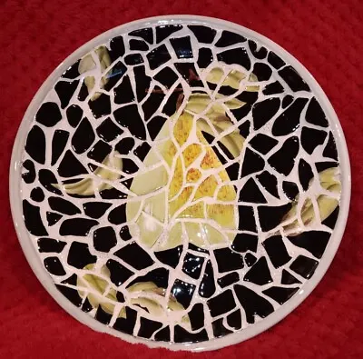 Mosaic Design Decorative 10in Plate With Green Pear Fruit Image • $24.95