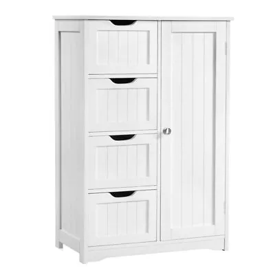 $72.98 • Buy Bathroom Storage Cabinet Freestanding Kitchen Pantry Cabinet 4 Drawer Organizer