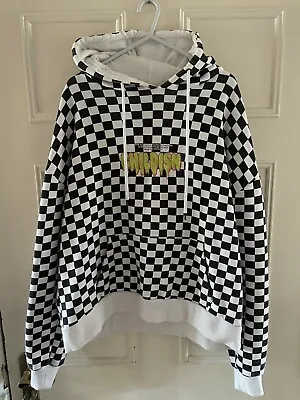 Childish Size Small Hoodie Chequered Streetwear Pullover Hoody Black White • £39.99