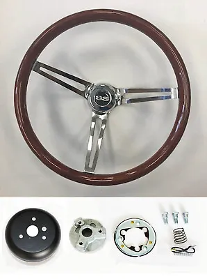 $220.95 • Buy Chevelle Impala Nova El Camino Chrome Wood Steering Wheel High Gloss 15  SS Cap
