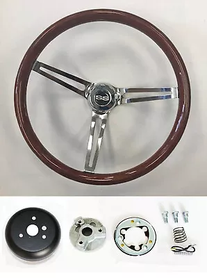 $220.95 • Buy Chevelle Impala Nova El Camino Chrome Wood Steering Wheel High Gloss 15  SS Cap