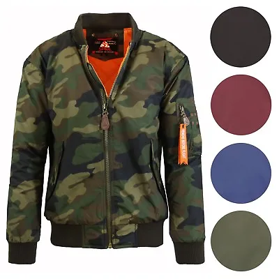 Mens Heavyweight MA-1 Flight Bomber Jacket Full Zip Outerwear Coat Colors NEW • $34.97