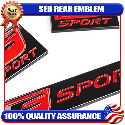 3PCS Universal For Sedan Fender Trunk F Sport Emblems Left Right Badge Black Red • $15.89
