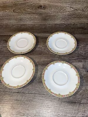 A LANTERNIER LIMOGES FRANCE LNT39 4 PIECE DEMITASSE SAUCER Plates Rose Daisy • $14.95