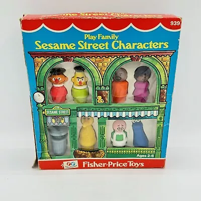 Play Family Sesame Street Characters Fisher Price 1975 Vintage #939 With Box • $124.99