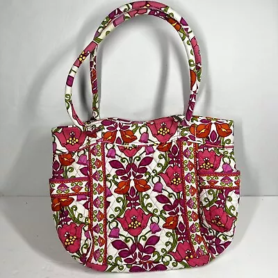 Vera Bradley Retired LILLI BELL CAMPUS TOTE Shoulder Purse Rolled Handles • $37.49