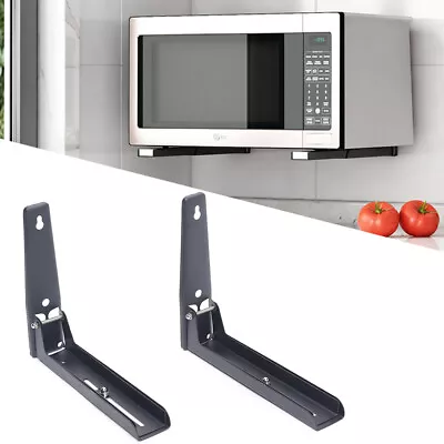 2PCS Microwave Shelf Bracket Wall Mount Stand Foldable Stretch Oven Shelf NEW • $25